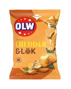 OLW Cheddar & Onion chips 275g
