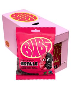 Bubs Raspberry Salty Licorice Skull 90g x 16pcs
