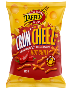 Taffel CrunCheez Hot Chili Extra Crispy Cheese Snack 225g