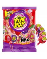 Pin Pop Bubble Gum Mix Lollipops 48pcs