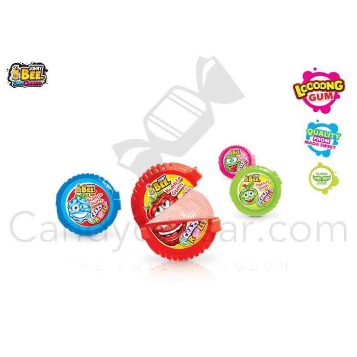 JohnyBee Crazy Roll bubble gum 18g x 24pcs